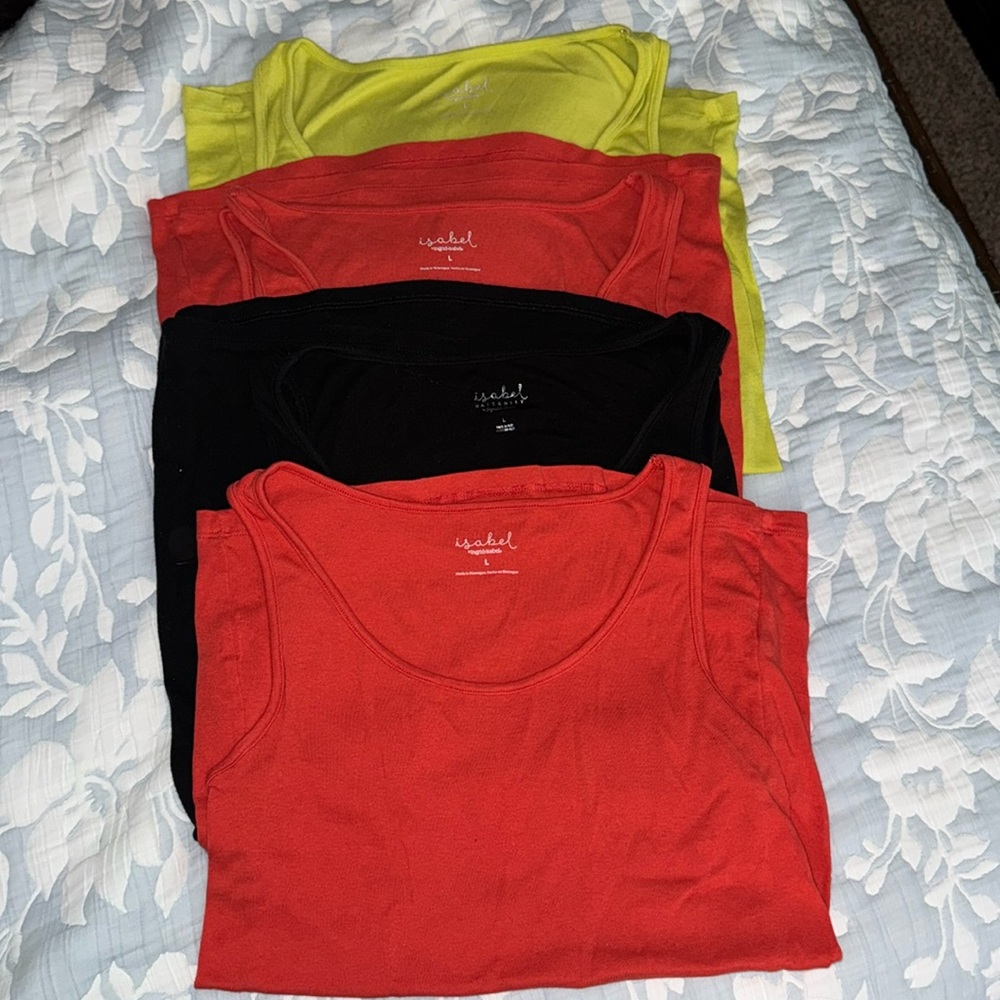 Lot of four (4) Isabel Maternity Tanks size L